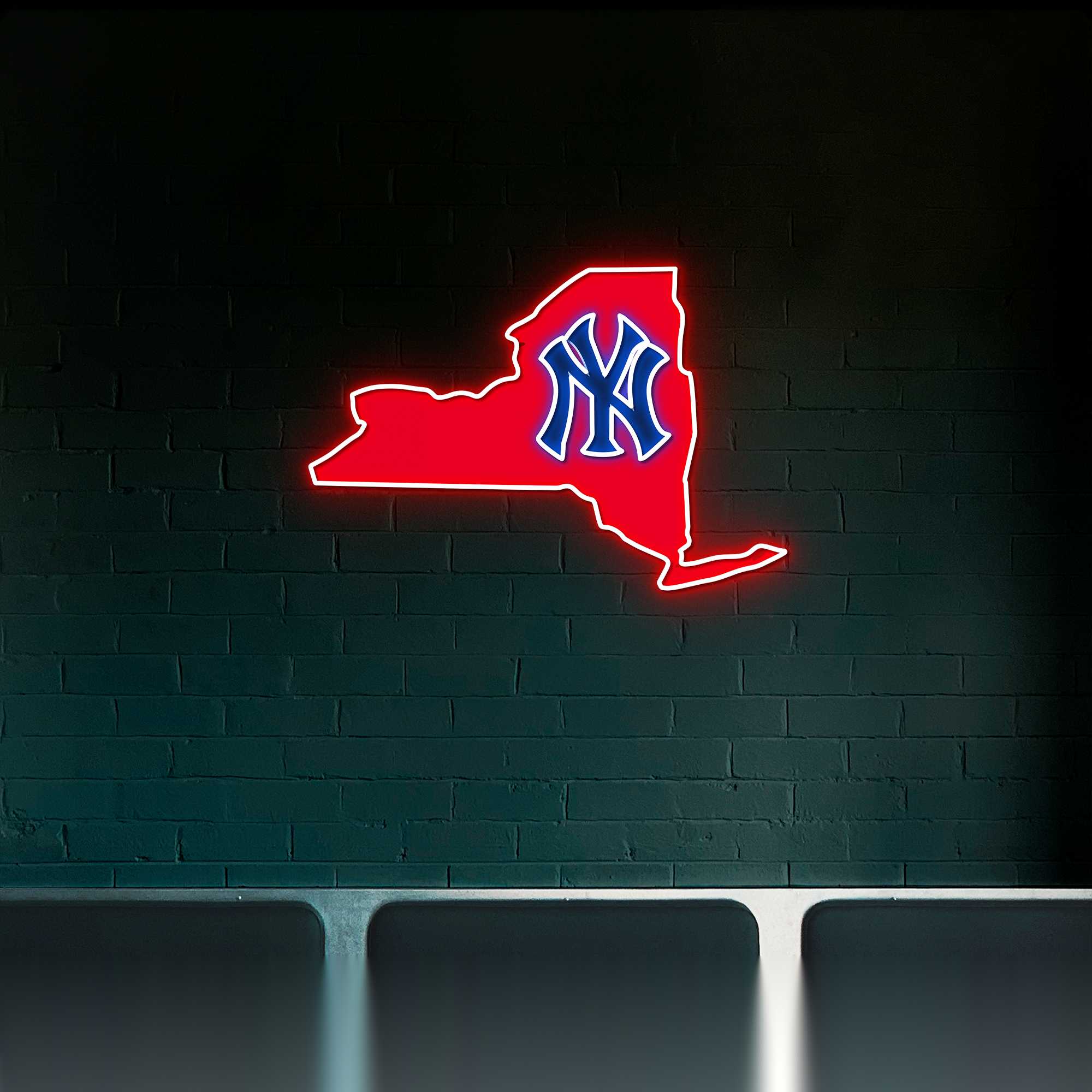 MLB New York Yankees MLB State Shape Acrylic Neon Sign – Metalsteelalu